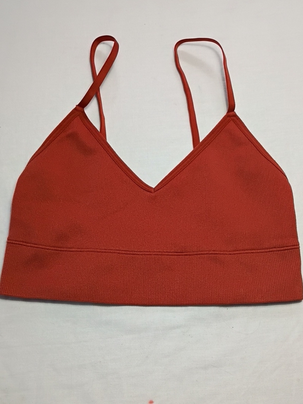 EUC Gilly Hicks Seamless Ribbed Triangle Bralette Rust/Burnt Orange Women's Sz S